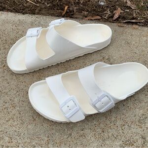 Birkenstock Arizona White Slide Sandals with Buckles Men’s 10